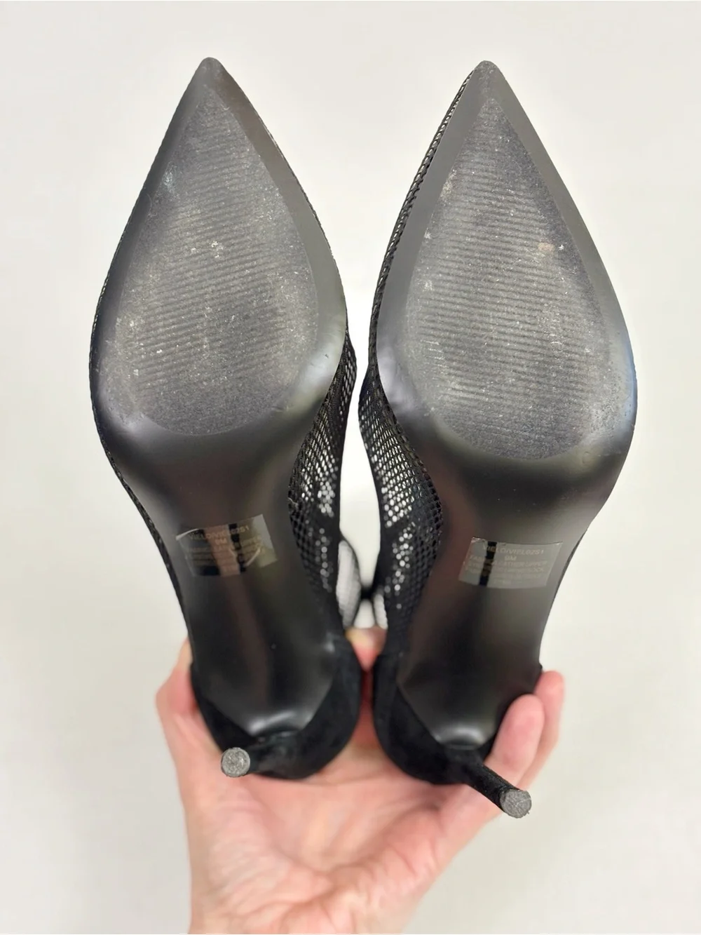 Steve Madden Vielo Black Suede Mesh Pointed-Toe Booties in Black Size 9